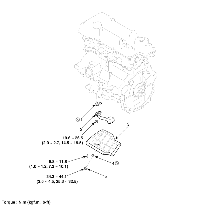 Hyundai Sonata: Oil Pan Components and Components Location