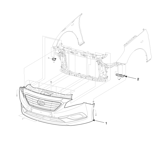 Hyundai Sonata: Components and Components Location - Front Bumper
