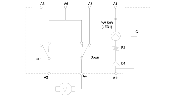 Hyundai Sonata: Power Window Switch Schematic Diagrams - Power Windows