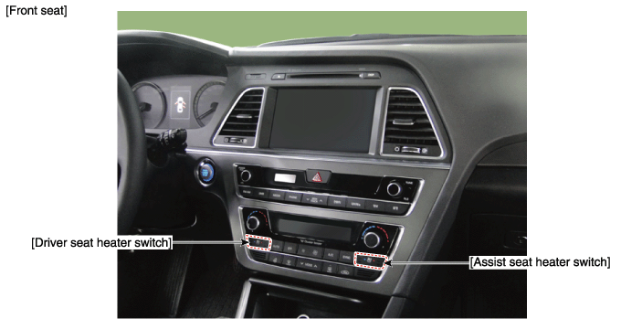 Hyundai Sonata: Seat Heater Switch Components and Components Location