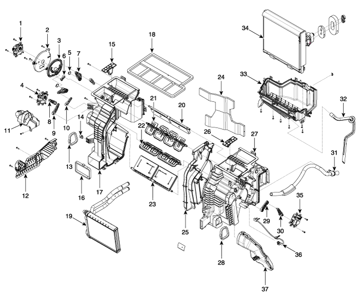 Hyundai Sonata: Heater Unit Components and Components Location - Heater
