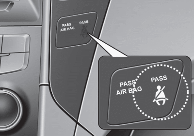 The front passenger's seat belt warning light will activate to the following