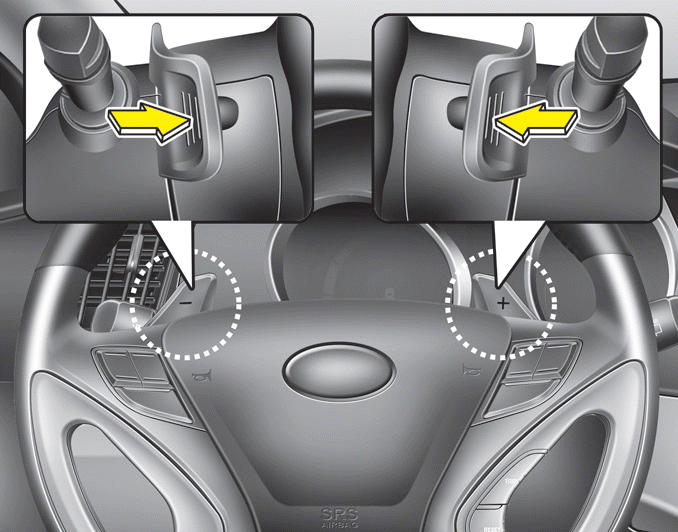 Hyundai Sonata Paddle shifter Automatic transaxle operation