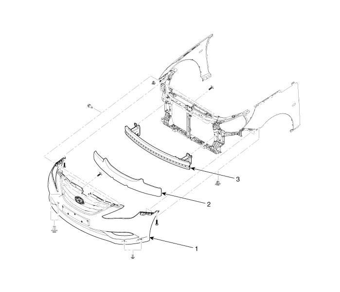 Hyundai Sonata: Front Bumper. Components and Components Location ...