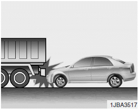 • Just before impact, drivers often brake heavily. Such heavy braking lowers