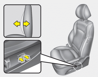 The lumbar support can be adjusted by pressing the lumbar support switch on the