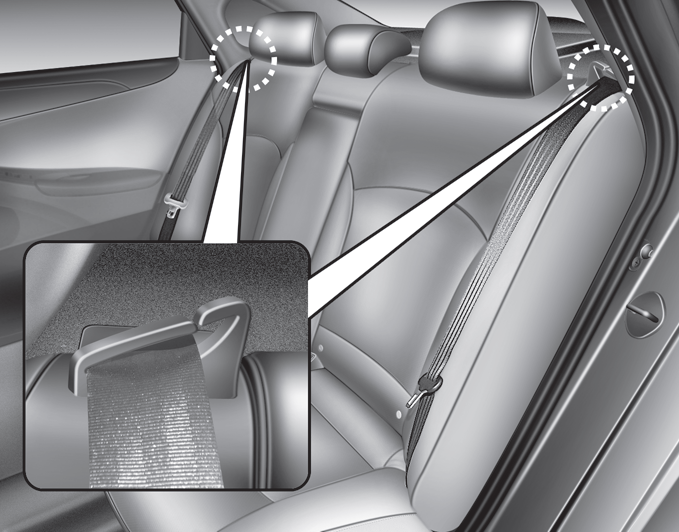 Hyundai Sonata Rear seat Seats Safety features of your vehicle