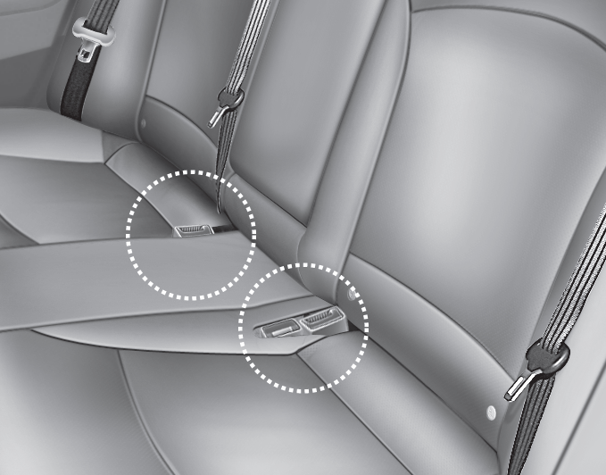Hyundai Sonata Stowing the rear seat belt Seat belt restraint system