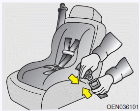 To install a child restraint system on the outboard or center rear seats, do