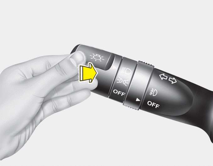 Hyundai Sonata High beam operation Lighting Features of your vehicle
