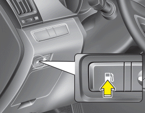The fuel filler lid must be opened from inside the vehicle by pushing the fuel