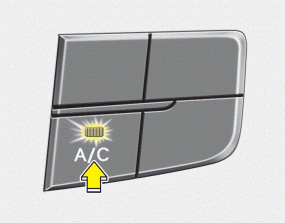 Push the A/C button to turn the air conditioning system on (indicator light will