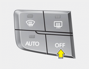 Push the OFF button to turn off the air climate control system. However, you